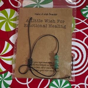 Black Cord Make A Wish Beaded Bracelet